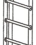 LADDER PAN ASSEMBLY – 7 RUNGS WITH 2 GRAB RAILS - 147” HIGH - AL-BR